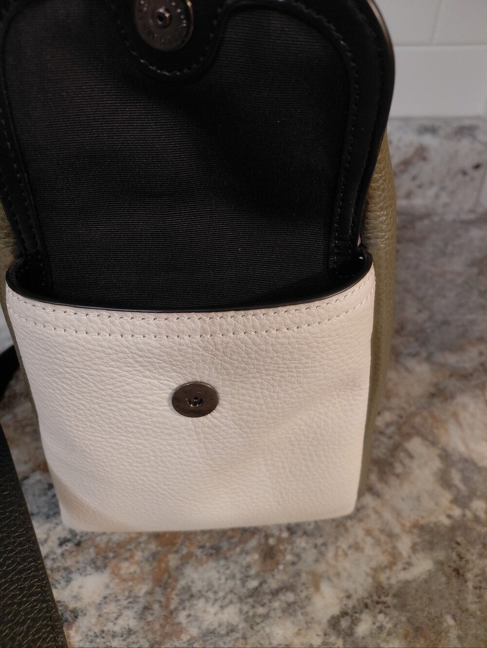 Coach Pennie Olive Cream Leather Shoulder Bag 6154 - Picture 14 of 14